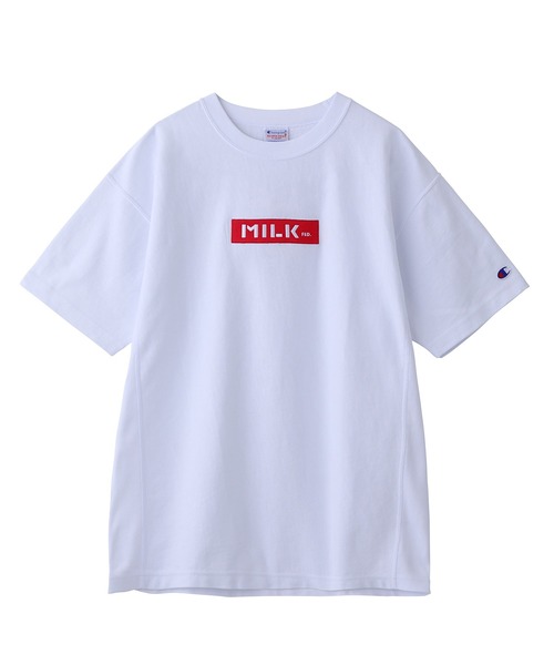 MILKFED.（ミルクフェド）の「MILKFED x CHAMPION SS TEE BAR（Tシャツ/カットソー・レディース・ホワイト/ブラック/ベージュ/パープル/ネイビー/ブラウン・ONE SIZE）」の9枚目の写真