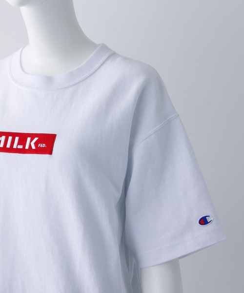 MILKFED.（ミルクフェド）の「MILKFED x CHAMPION SS TEE BAR（Tシャツ/カットソー・レディース・ホワイト/ブラック/ベージュ/パープル/ネイビー/ブラウン・ONE SIZE）」の14枚目の写真
