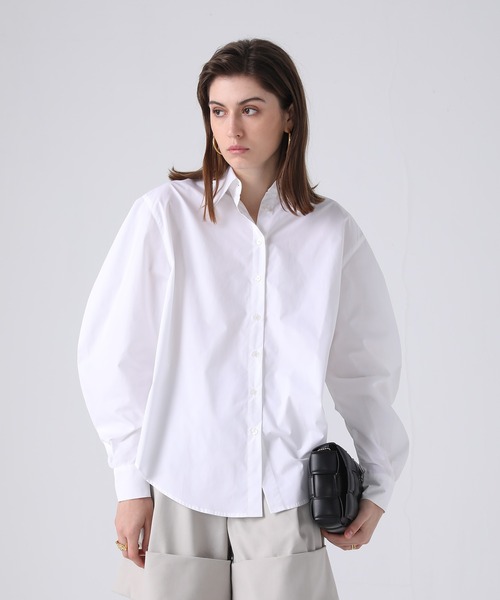 chuclla(チュクラ)の「【chuclla】【2021/SS】Curve sleeve shirt sb-5 chwg1(シャツ/ブラウス・レディース・ホワイト/サックスブルー・FREE)」の18枚目の写真