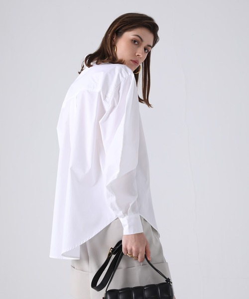 chuclla(チュクラ)の「【chuclla】【2021/SS】Curve sleeve shirt sb-5 chwg1(シャツ/ブラウス・レディース・ホワイト/サックスブルー・FREE)」の10枚目の写真