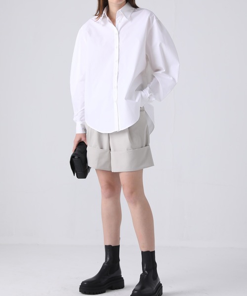chuclla(チュクラ)の「【chuclla】【2021/SS】Curve sleeve shirt sb-5 chwg1(シャツ/ブラウス・レディース・ホワイト/サックスブルー・FREE)」の16枚目の写真