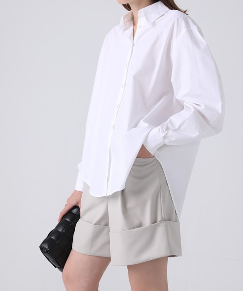 chuclla(チュクラ)の「【chuclla】【2021/SS】Curve sleeve shirt sb-5 chwg1(シャツ/ブラウス・レディース・ホワイト/サックスブルー・FREE)」の11枚目の写真