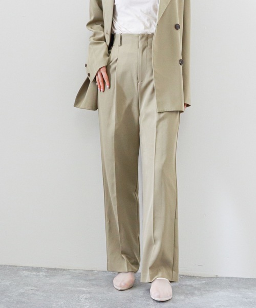 archives(アルシーヴ)の「センタープレスパンツ(セットアップ)(その他パンツ・レディース・ベージュ/ベージュ系その他/グリーン/マスタード・MEDIUM)」の4枚目の写真