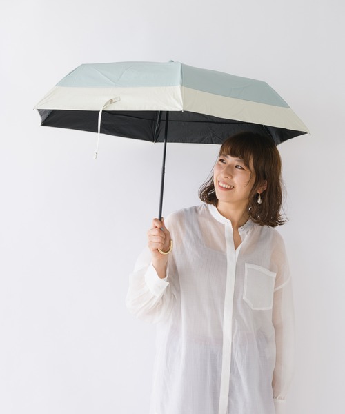 because(ビコーズ)の「because バイカラーヒートカット晴雨兼用折りたたみ日傘(遮蔽率99%以上 PU)(折りたたみ傘・レディース・ブラック/ミント/ピンク/ベージュ/ネイビー/グレー・FREE)」の10枚目の写真