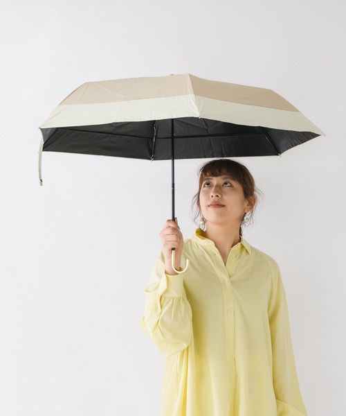 because(ビコーズ)の「because バイカラーヒートカット晴雨兼用折りたたみ日傘(遮蔽率99%以上 PU)(折りたたみ傘・レディース・ブラック/ミント/ピンク/ベージュ/ネイビー/グレー・FREE)」の7枚目の写真