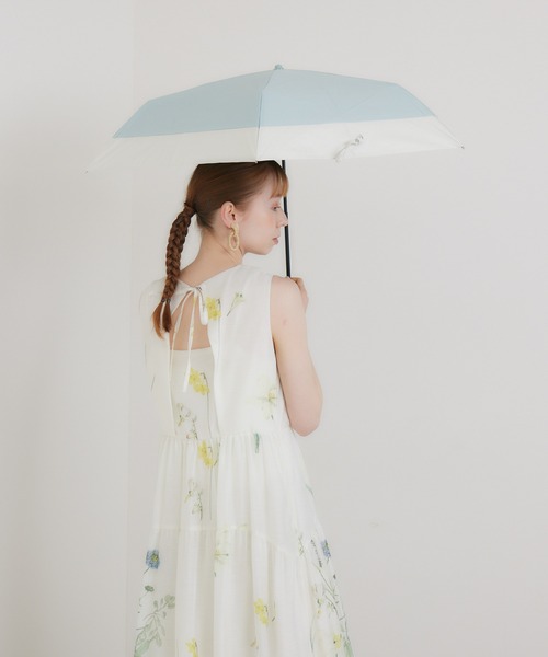 because(ビコーズ)の「because バイカラーヒートカット晴雨兼用折りたたみ日傘(遮蔽率99%以上 PU)(折りたたみ傘・レディース・ブラック/ミント/ピンク/ベージュ/ネイビー/グレー・FREE)」の16枚目の写真