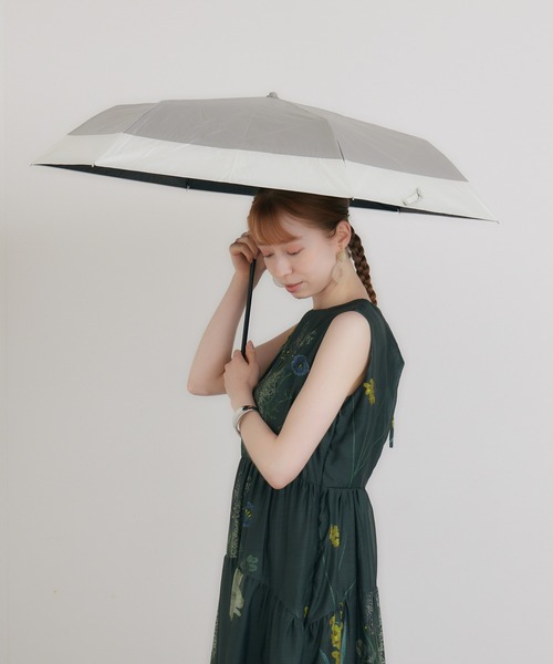 because(ビコーズ)の「because バイカラーヒートカット晴雨兼用折りたたみ日傘(遮蔽率99%以上 PU)(折りたたみ傘・レディース・ブラック/ミント/ピンク/ベージュ/ネイビー/グレー・FREE)」の21枚目の写真