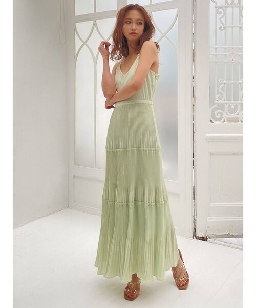 RESEXXY（リゼクシー）の「プリーツティアードキャミワンピース（ワンピース・レディース・ブラック/オフホワイト/ピンク/ミント・FREE）」の9枚目の写真