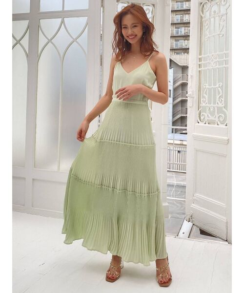 RESEXXY（リゼクシー）の「プリーツティアードキャミワンピース（ワンピース・レディース・ブラック/オフホワイト/ピンク/ミント・FREE）」の21枚目の写真