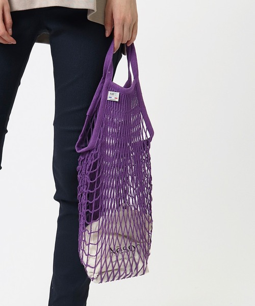 Filt（フィルト）の「FILT / フィルト  ネットバッグ　マルシェバッグ FILT 210 IPJ（エコバッグ/サブバッグ・レディース・グリーン/ピンク/ダークオレンジ/ライトグレー/カーキ/パープル/サックスブルー/ベージュ/マスタード/オフホワイト/ブラック/ライトピンク・FREE）」の8枚目の写真