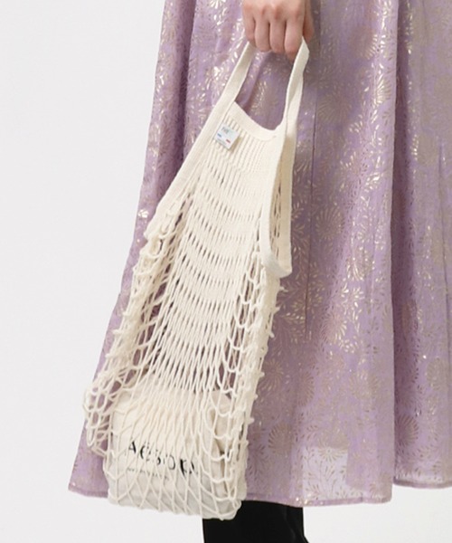 Filt（フィルト）の「FILT / フィルト  ネットバッグ　マルシェバッグ FILT 210 IPJ（エコバッグ/サブバッグ・レディース・グリーン/ピンク/ダークオレンジ/ライトグレー/カーキ/パープル/サックスブルー/ベージュ/マスタード/オフホワイト/ブラック/ライトピンク・FREE）」の2枚目の写真