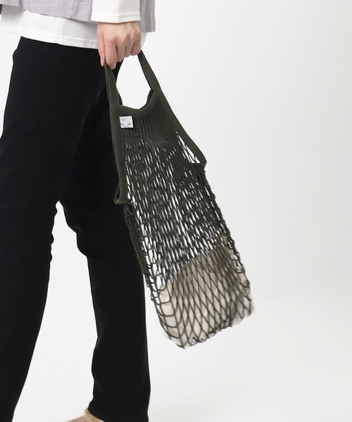 Filt（フィルト）の「FILT / フィルト  ネットバッグ　マルシェバッグ FILT 210 IPJ（エコバッグ/サブバッグ・レディース・グリーン/ピンク/ダークオレンジ/ライトグレー/カーキ/パープル/サックスブルー/ベージュ/マスタード/オフホワイト/ブラック/ライトピンク・FREE）」の5枚目の写真