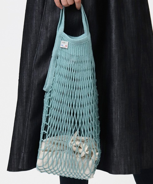 Filt（フィルト）の「FILT / フィルト  ネットバッグ　マルシェバッグ FILT 210 IPJ（エコバッグ/サブバッグ・レディース・グリーン/ピンク/ダークオレンジ/ライトグレー/カーキ/パープル/サックスブルー/ベージュ/マスタード/オフホワイト/ブラック/ライトピンク・FREE）」の7枚目の写真