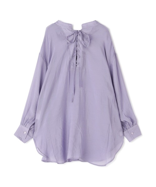FREE'S MART（フリーズマート）の「シアーレースアップチュニックシャツ（シャツ/ブラウス・レディース・ホワイト/パープル/ブラウン/ホワイト系その他・FREE）」の7枚目の写真