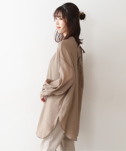 FREE'S MART（フリーズマート）の「シアーレースアップチュニックシャツ（シャツ/ブラウス・レディース・ホワイト/パープル/ブラウン/ホワイト系その他・FREE）」の22枚目の写真