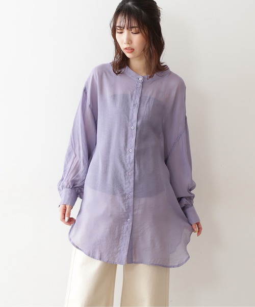 FREE'S MART（フリーズマート）の「シアーレースアップチュニックシャツ（シャツ/ブラウス・レディース・ホワイト/パープル/ブラウン/ホワイト系その他・FREE）」の18枚目の写真