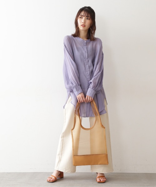 FREE'S MART（フリーズマート）の「シアーレースアップチュニックシャツ（シャツ/ブラウス・レディース・ホワイト/パープル/ブラウン/ホワイト系その他・FREE）」の19枚目の写真
