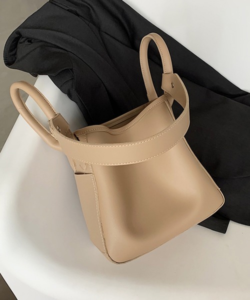 shopnikoniko（ショップニコニコ）の「バケットスクエアバッグ（ハンドバッグ・レディース・ベージュ/ブラック/ホワイト・フリー）」の16枚目の写真