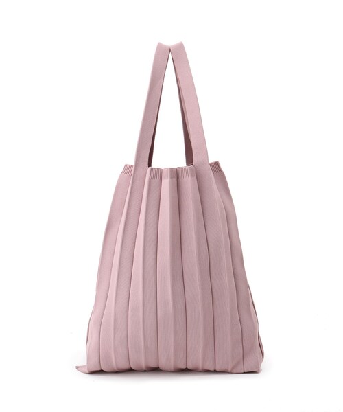 SHOO・LA・RUE（シューラルー）の「◆ニットプリーツバッグ（トートバッグ・レディース・オレンジ/グリーン/サンドベージュ/グレー系その他/ピンク系・00）」の4枚目の写真