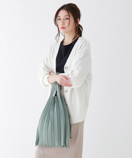 SHOO・LA・RUE（シューラルー）の「◆ニットプリーツバッグ（トートバッグ・レディース・オレンジ/グリーン/サンドベージュ/グレー系その他/ピンク系・00）」の9枚目の写真