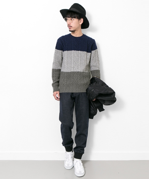 URBAN RESEARCH(アーバンリサーチ)の「UR 綿ウールジャージーリブパンツ(その他パンツ・メンズ・カーキ/ネイビー/カモフラージュ・LARGE/MEDIUM)」の15枚目の写真