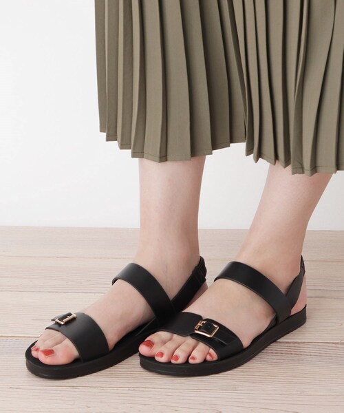 pink adobe（ピンクアドベ）の「◆【おでかけ相棒サンダル】ストラップサンダル（サンダル・レディース・ブラック/ダークブラウン/サンドベージュ/キャメル・35/45/25）」の5枚目の写真