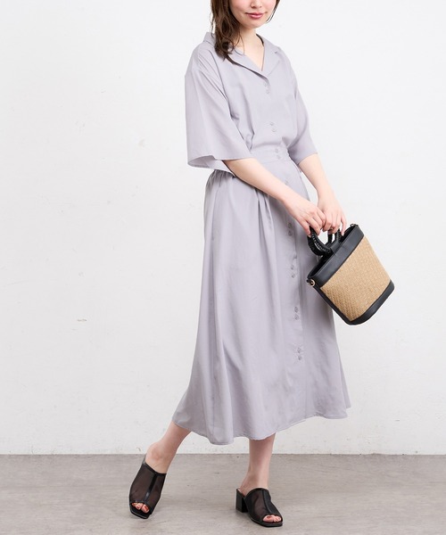 natural couture(ナチュラルクチュール)の「【WEB限定】ウエストリボン開襟シャツワンピース(ワンピース・レディース・グレー/カーキ/ラベンダー/その他1/その他2・FREE)」の16枚目の写真