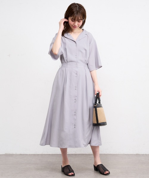 natural couture(ナチュラルクチュール)の「【WEB限定】ウエストリボン開襟シャツワンピース(ワンピース・レディース・グレー/カーキ/ラベンダー/その他1/その他2・FREE)」の17枚目の写真