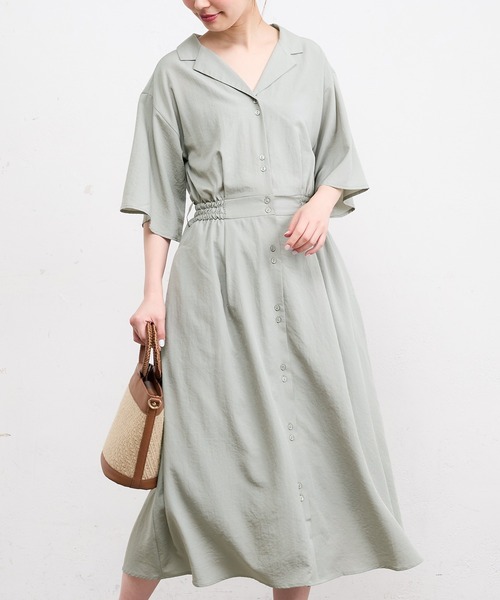 natural couture(ナチュラルクチュール)の「【WEB限定】ウエストリボン開襟シャツワンピース(ワンピース・レディース・グレー/カーキ/ラベンダー/その他1/その他2・FREE)」の11枚目の写真