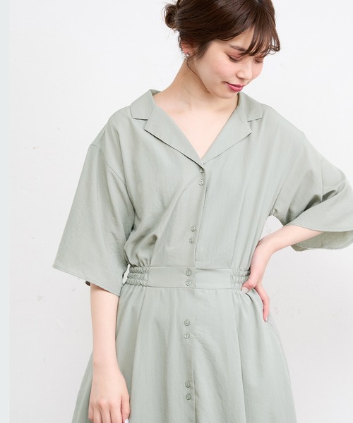 natural couture(ナチュラルクチュール)の「【WEB限定】ウエストリボン開襟シャツワンピース(ワンピース・レディース・グレー/カーキ/ラベンダー/その他1/その他2・FREE)」の10枚目の写真