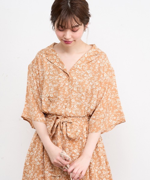 natural couture(ナチュラルクチュール)の「【WEB限定】ウエストリボン開襟シャツワンピース(ワンピース・レディース・グレー/カーキ/ラベンダー/その他1/その他2・FREE)」の18枚目の写真