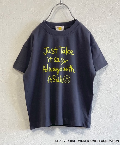 MARKEY'S（マーキーズ）の「【HARVEY BALL】SMILY FACE TEE（80～150cm）（Tシャツ/カットソー・キッズ・オフホワイト/アイボリー/ライトブルー/ネイビー/チャコール/ホワイト系その他/レッド・80/90/95/100/110/120/130/140/150）」の5枚目の写真