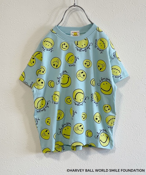 MARKEY'S（マーキーズ）の「【HARVEY BALL】SMILY FACE TEE（80～150cm）（Tシャツ/カットソー・キッズ・オフホワイト/アイボリー/ライトブルー/ネイビー/チャコール/ホワイト系その他/レッド・80/90/95/100/110/120/130/140/150）」の6枚目の写真