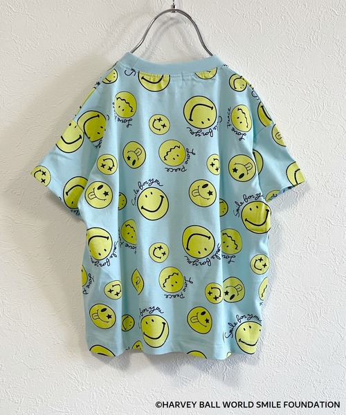 MARKEY'S（マーキーズ）の「【HARVEY BALL】SMILY FACE TEE（80～150cm）（Tシャツ/カットソー・キッズ・オフホワイト/アイボリー/ライトブルー/ネイビー/チャコール/ホワイト系その他/レッド・80/90/95/100/110/120/130/140/150）」の8枚目の写真