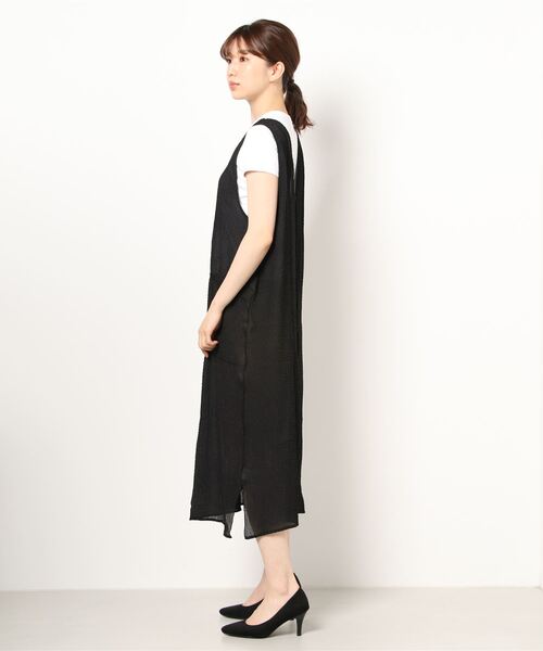 Factor=（ファクターイコール）の「2wayウェーブ加工シアーワンピース（ワンピース・レディース・ブラック/グリーン/モカ・FREE）」の6枚目の写真