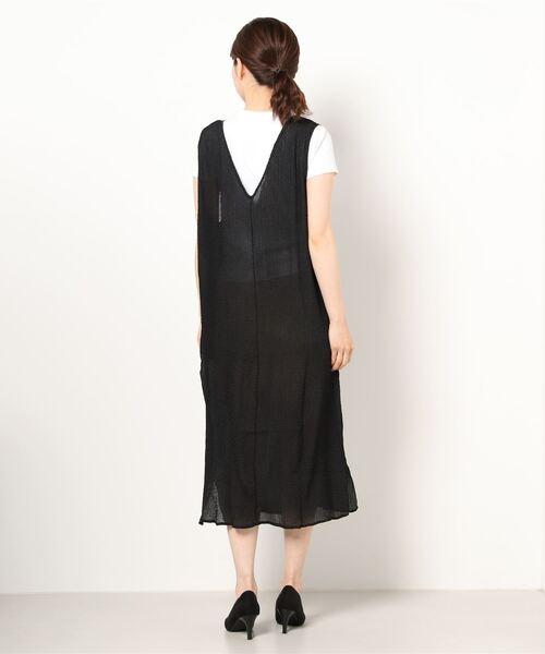 Factor=（ファクターイコール）の「2wayウェーブ加工シアーワンピース（ワンピース・レディース・ブラック/グリーン/モカ・FREE）」の7枚目の写真