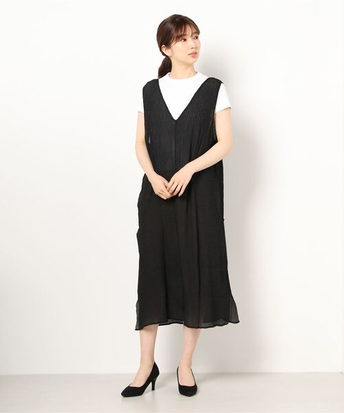 Factor=（ファクターイコール）の「2wayウェーブ加工シアーワンピース（ワンピース・レディース・ブラック/グリーン/モカ・FREE）」の8枚目の写真