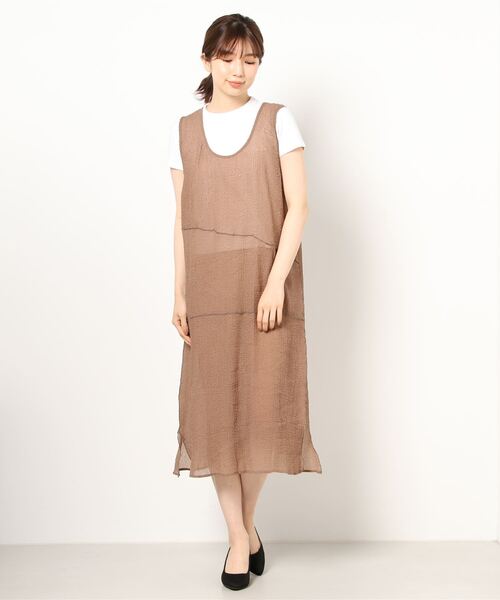 Factor=（ファクターイコール）の「2wayウェーブ加工シアーワンピース（ワンピース・レディース・ブラック/グリーン/モカ・FREE）」の13枚目の写真