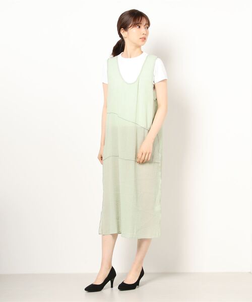 Factor=（ファクターイコール）の「2wayウェーブ加工シアーワンピース（ワンピース・レディース・ブラック/グリーン/モカ・FREE）」の17枚目の写真