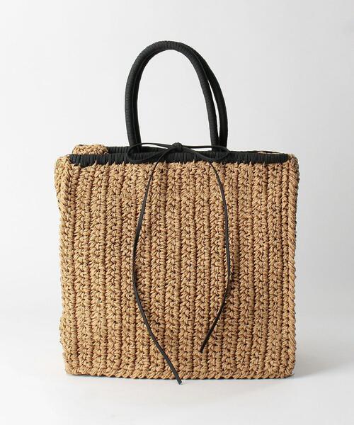 Laugoa（ラウゴア）の「＜LAUGOA＞●P リボンマキハンドル カゴバッグ（かごバッグ・レディース・ブラック/ベージュ・FREE）」の2枚目の写真