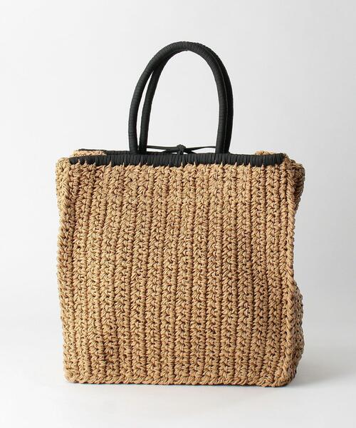 Laugoa（ラウゴア）の「＜LAUGOA＞●P リボンマキハンドル カゴバッグ（かごバッグ・レディース・ブラック/ベージュ・FREE）」の6枚目の写真