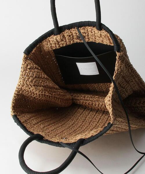 Laugoa（ラウゴア）の「＜LAUGOA＞●P リボンマキハンドル カゴバッグ（かごバッグ・レディース・ブラック/ベージュ・FREE）」の8枚目の写真