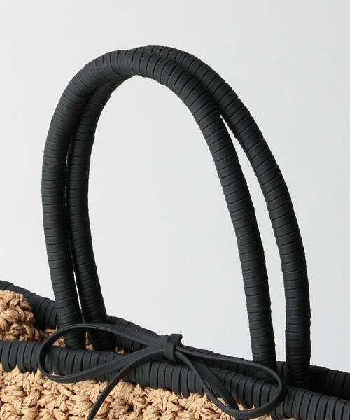 Laugoa（ラウゴア）の「＜LAUGOA＞●P リボンマキハンドル カゴバッグ（かごバッグ・レディース・ブラック/ベージュ・FREE）」の5枚目の写真