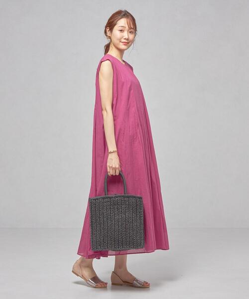 Laugoa（ラウゴア）の「＜LAUGOA＞●P リボンマキハンドル カゴバッグ（かごバッグ・レディース・ブラック/ベージュ・FREE）」の10枚目の写真