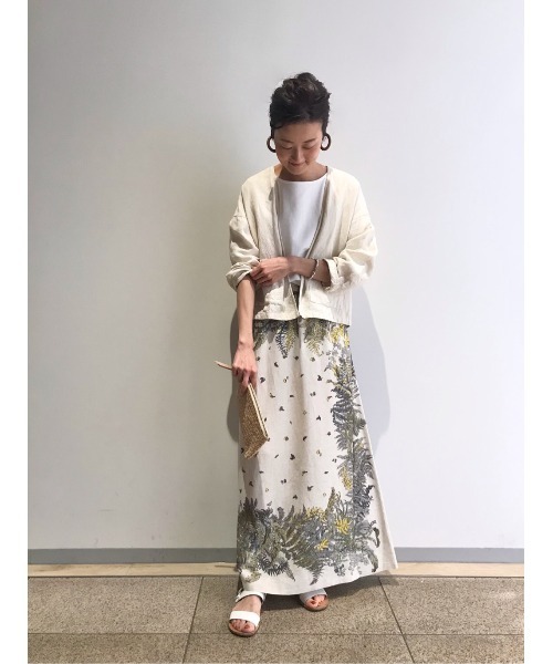 BEARDSLEY（ビアズリー）の「スカーフプリントスカート（スカート・レディース・ベージュ/ホワイト・FREE）」の3枚目の写真