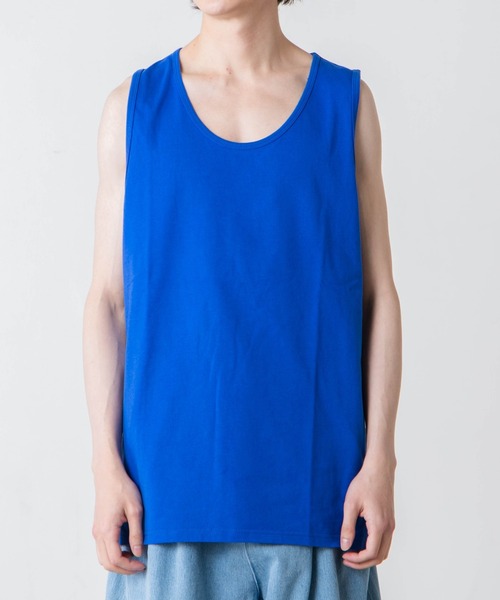 WEGO（ウィゴー）の「WEGO/サイドスリットカラータンクトップ（タンクトップ・メンズ・イエロー/ブルー/ブラック/ホワイト・SMALL/LARGE/MEDIUM）」の12枚目の写真