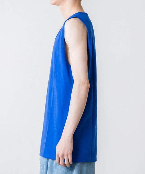 WEGO（ウィゴー）の「WEGO/サイドスリットカラータンクトップ（タンクトップ・メンズ・イエロー/ブルー/ブラック/ホワイト・SMALL/LARGE/MEDIUM）」の15枚目の写真