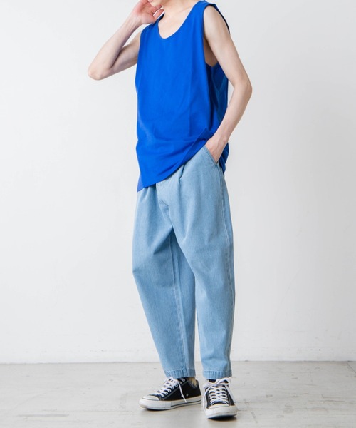 WEGO（ウィゴー）の「WEGO/サイドスリットカラータンクトップ（タンクトップ・メンズ・イエロー/ブルー/ブラック/ホワイト・SMALL/LARGE/MEDIUM）」の11枚目の写真