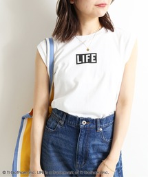 SLOBE IENA | LIFE グラフィック ノースリーブTシャツ【洗濯機使用可能】◆(Tシャツ/カットソー)