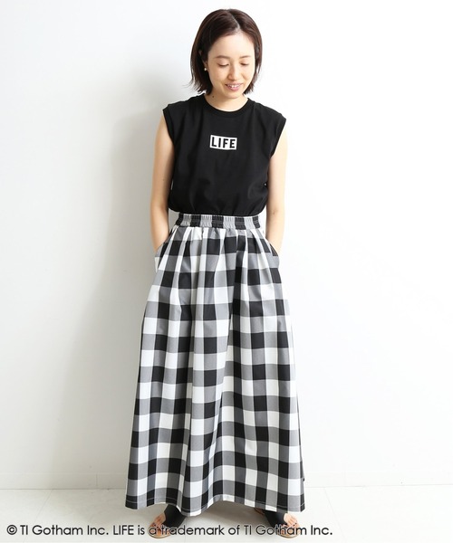 SLOBE IENA（スローブイエナ）の「LIFE グラフィック ノースリーブTシャツ【洗濯機使用可能】◆（Tシャツ/カットソー・レディース・ホワイト/ブラック・FREE）」の19枚目の写真